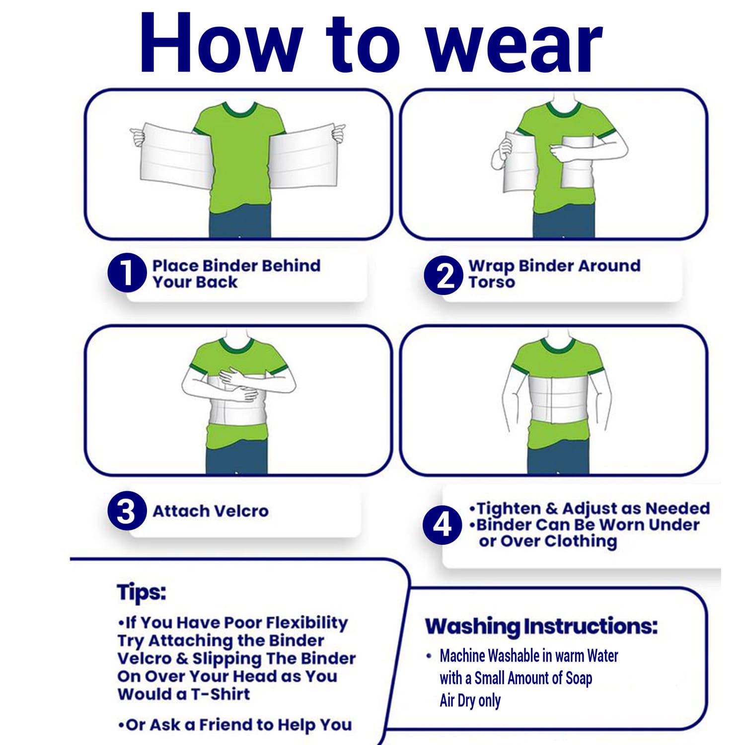 Step-by-step guide on wearing an abdominal binder correctly – designed for men and women in Australia, ideal for post-surgery support