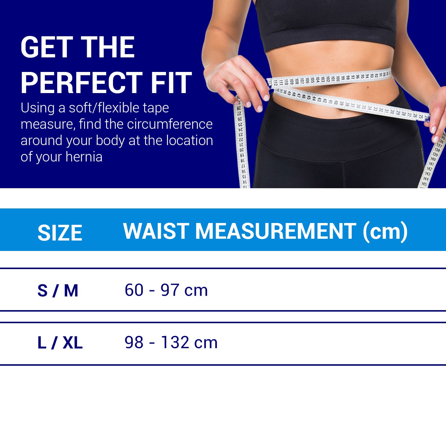 Size chart for umbilical hernia belt – detailed sizing guide for proper fit and abdominal support – available in Australia