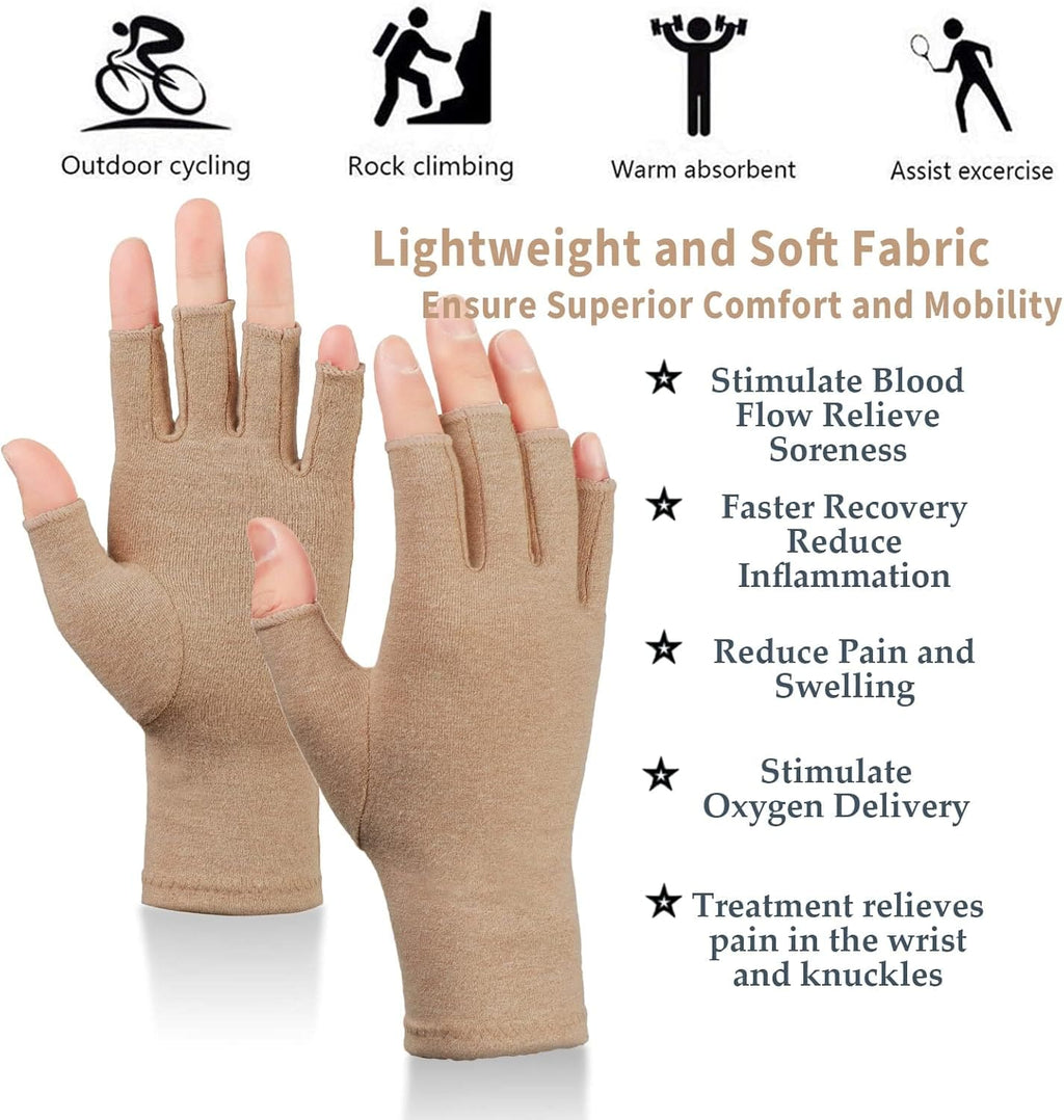 Therapeutic Arthritis Compression Gloves for Hand Pain & Swelling Relief | Open-Finger Design