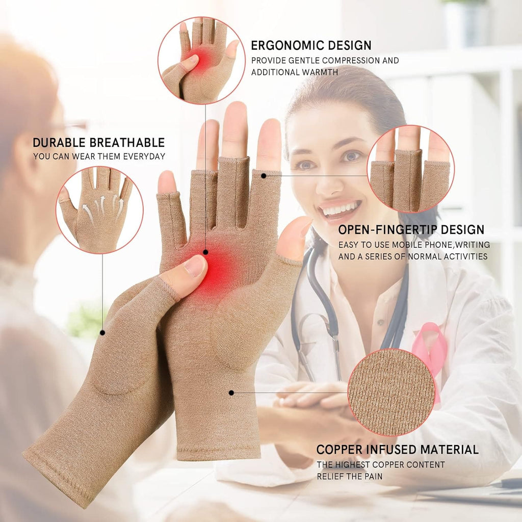 Therapeutic Arthritis Compression Gloves for Hand Pain & Swelling Relief | Open-Finger Design