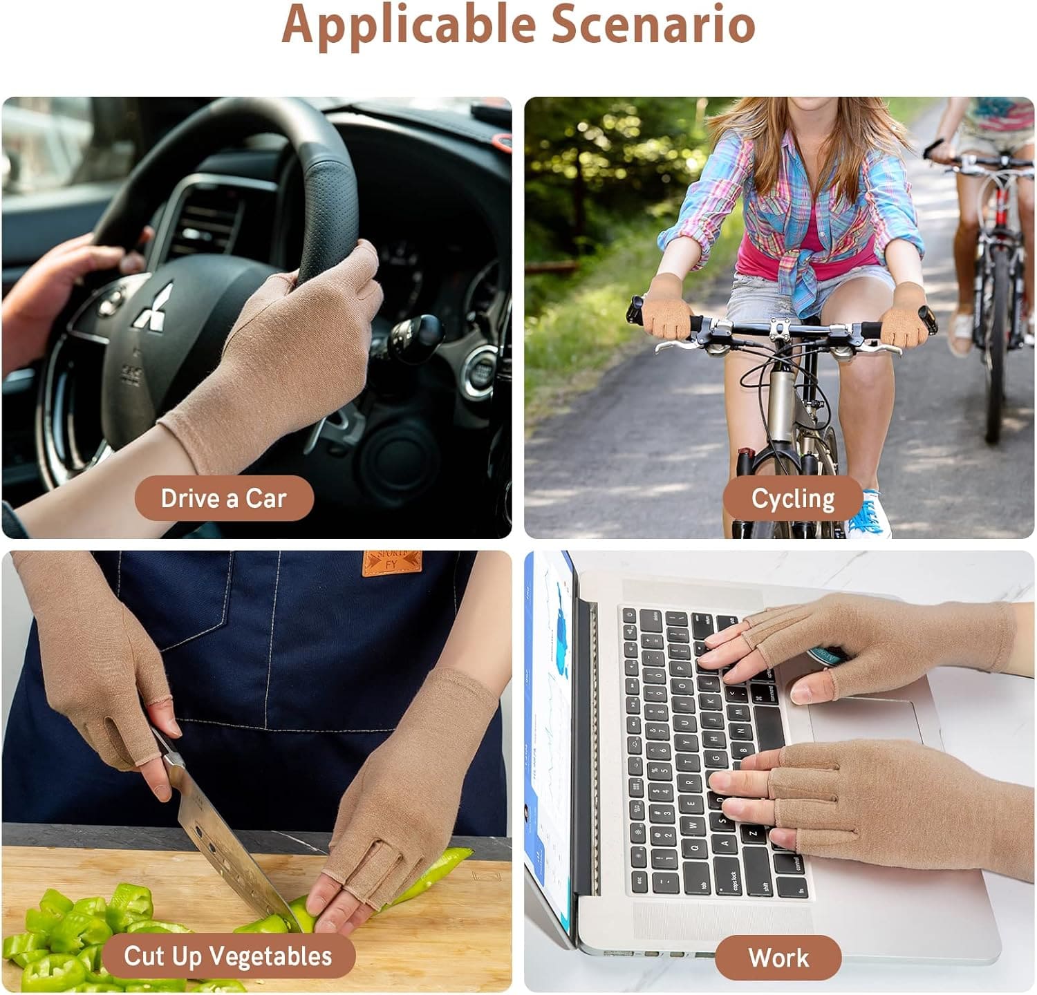 Therapeutic Arthritis Compression Gloves for Hand Pain & Swelling Relief | Open-Finger Design