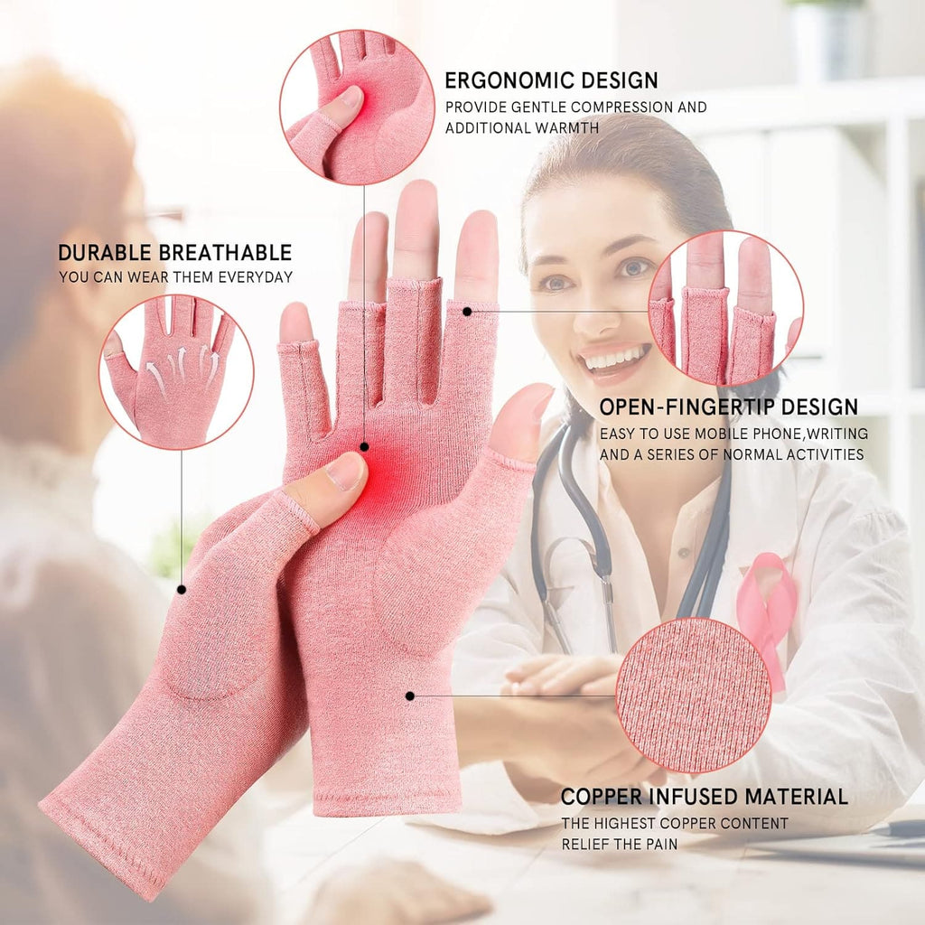 Therapeutic Arthritis Compression Gloves for Hand Pain & Swelling Relief | Open-Finger Design