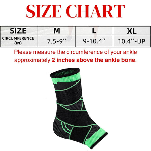 Ankle support size chart