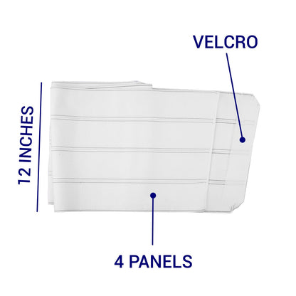 Flat lay view of abdominal binder – soft, elastic, high-quality support belt for men and women in Australia