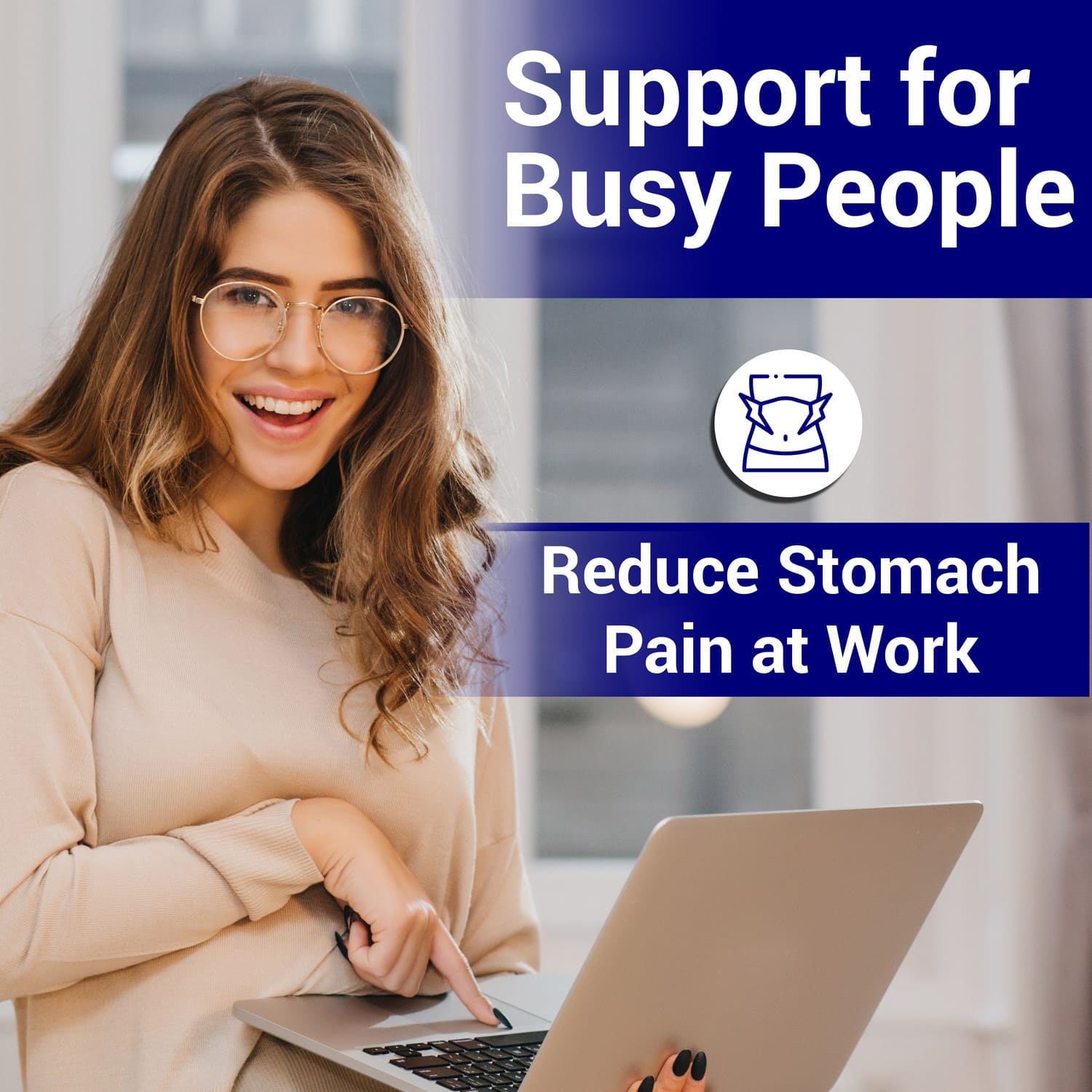 Abdominal binder support for busy people – reduces stomach pain and discomfort during work hours