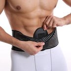 Adjustable abdominal hernia belt with removable compression pad for comfortable post-surgery support