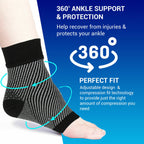 Compression socks with 360-degree ankle support – helps recover from injuries, provides protection and stability for men and women in Australia