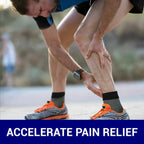 Man wearing compression socks to accelerate pain relief – supports ankle and foot recovery from plantar fasciitis, swelling, and injury in Australia