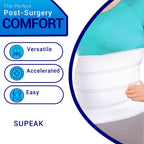 Plus-size woman wearing abdominal binder for post-surgery support – provides comfortable, adjustable compression for recovery