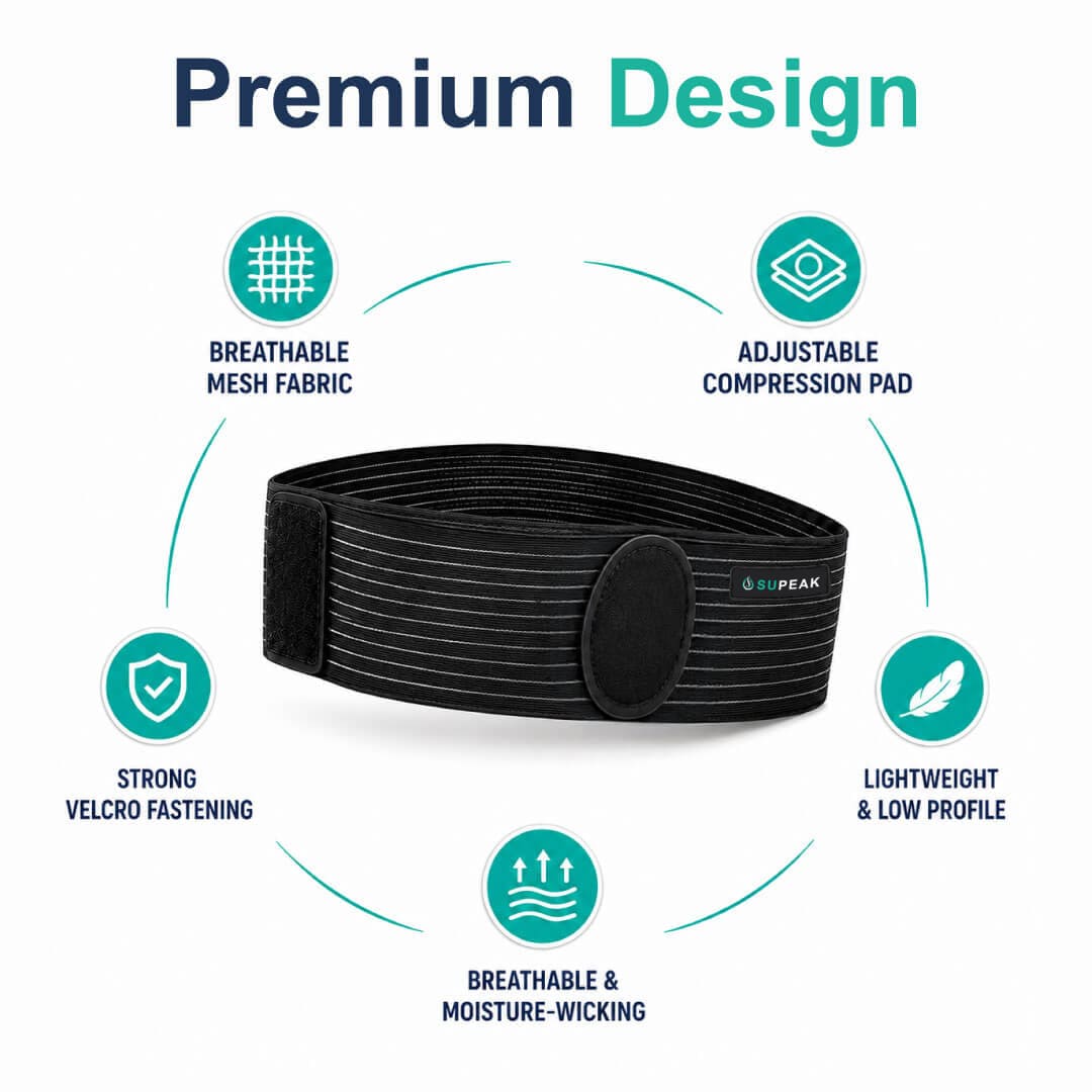 Premium lightweight hernia belt showcasing breathable mesh fabric and strong Velcro fastening.