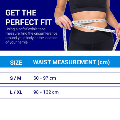 Umbilical hernia belt size chart – detailed sizing guide for abdominal support to ensure the perfect fit – available in Australia