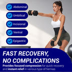 Woman wearing an umbilical hernia belt for abdominal, ventral, incisional, and epigastric hernia support – adjustable brace for women in Australia